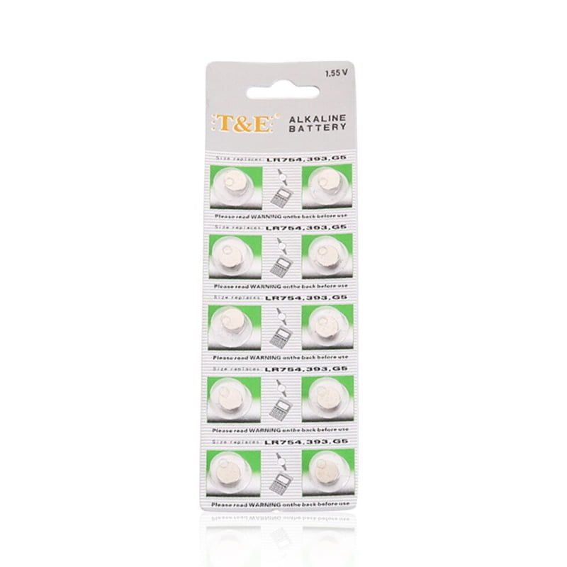 T&E Μπαταρίες αλκαλικές 1.55V LR754-393-G5 - Alkaline battery - Angel shopping