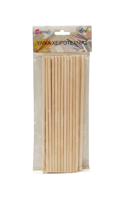 ΞΥΛΑΚΙΑ ΣΤΡΟΓΓΥΛΑ ΚΑΤΑΣΚΕΥΩΝ 25ΤΜΧ 20CM Καφέ