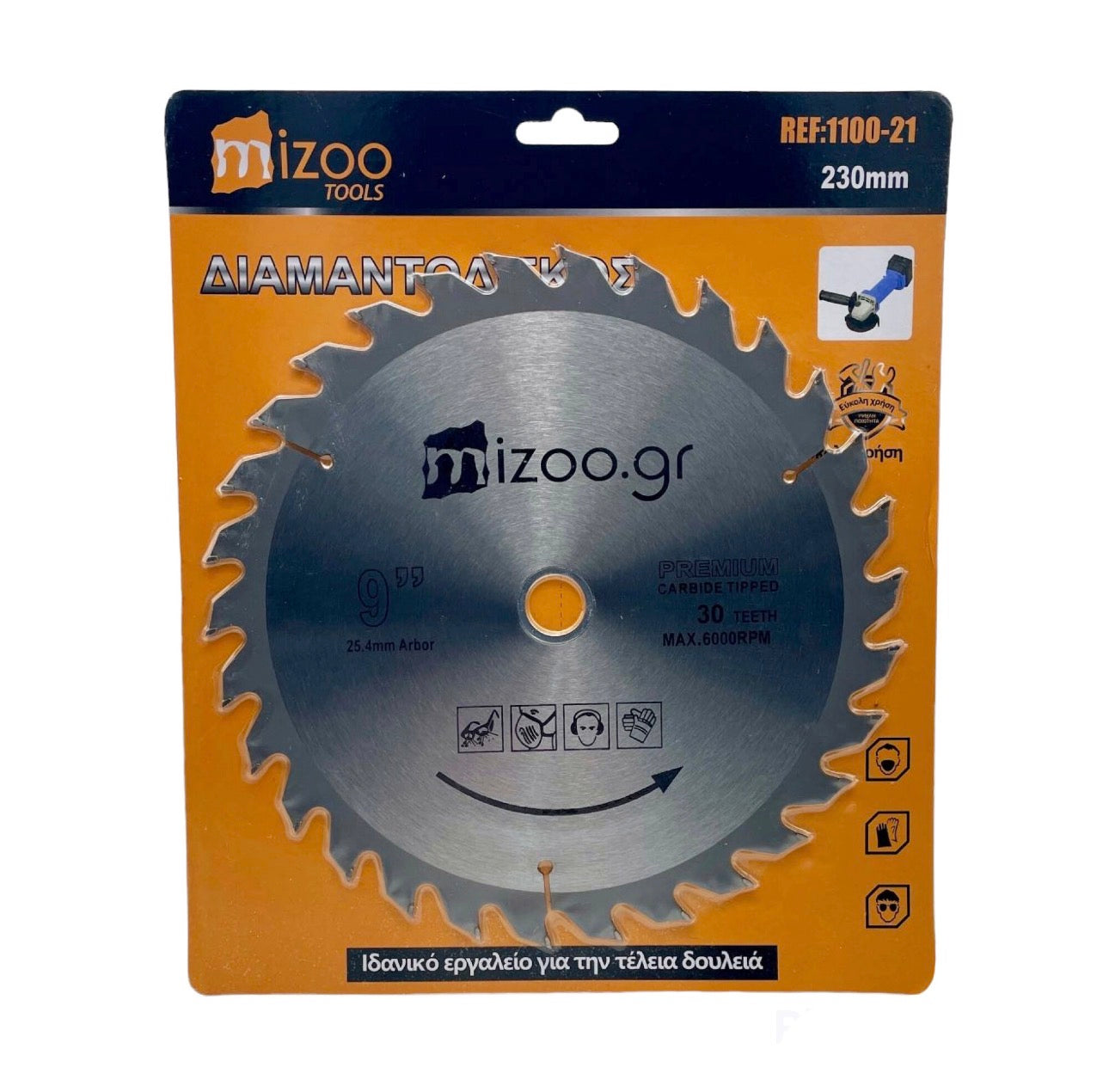 Mizoo Δίσκος Κοπής με 30 Δόντια Καρβιδίου 230×25,4mm 1100-21
