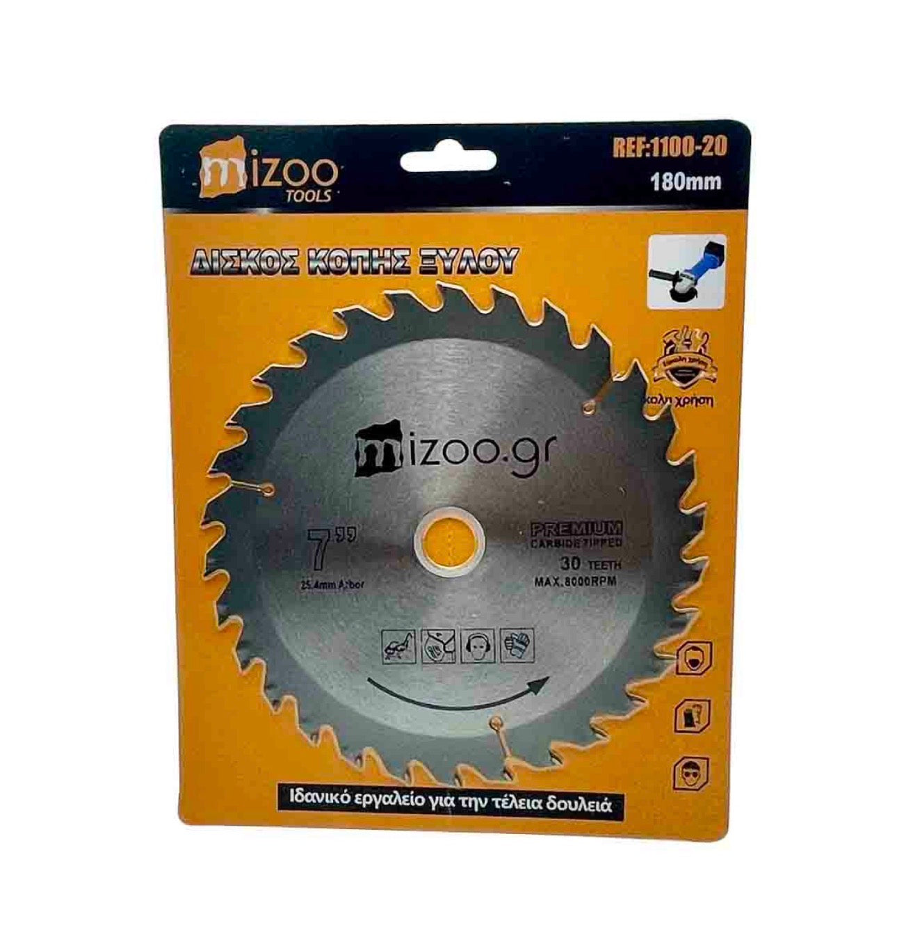 Mizoo Δίσκος Κοπής Ξύλου 180×25,4mm με 30 Δόντια 1100-20