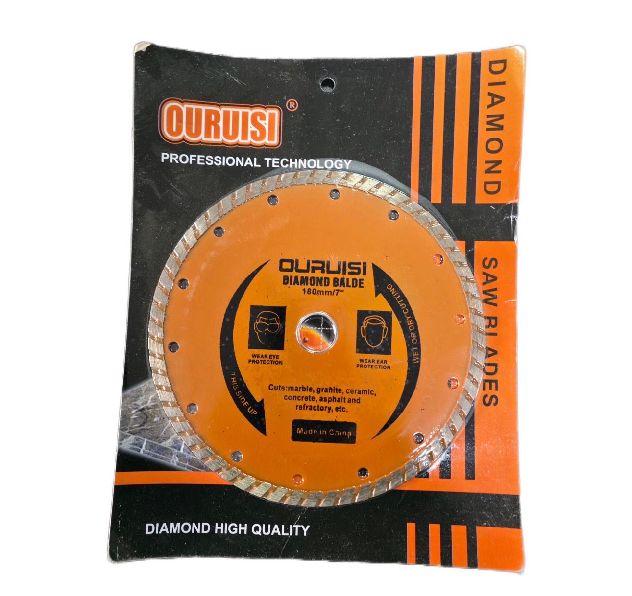 Ouruisi Διαμαντόδισκος Κοπής Δομικών Υλικών 180mm / 7″