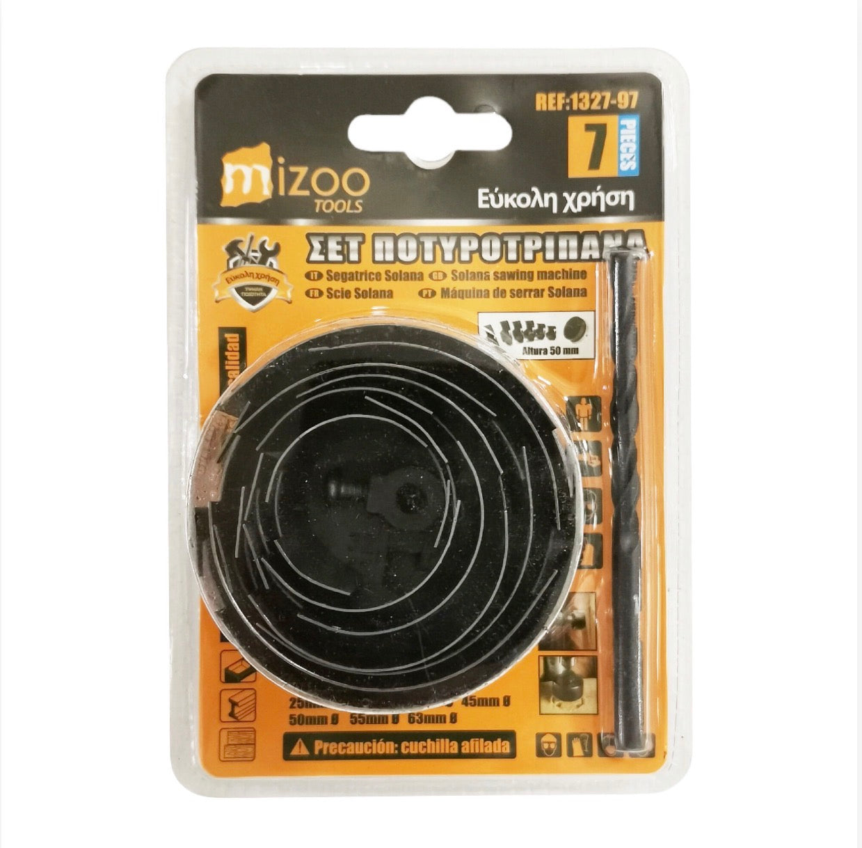 Mizoo Σετ Ποτηροτρύπανα 7τμχ Ø25-63mm Ύψους 50mm 1327-97