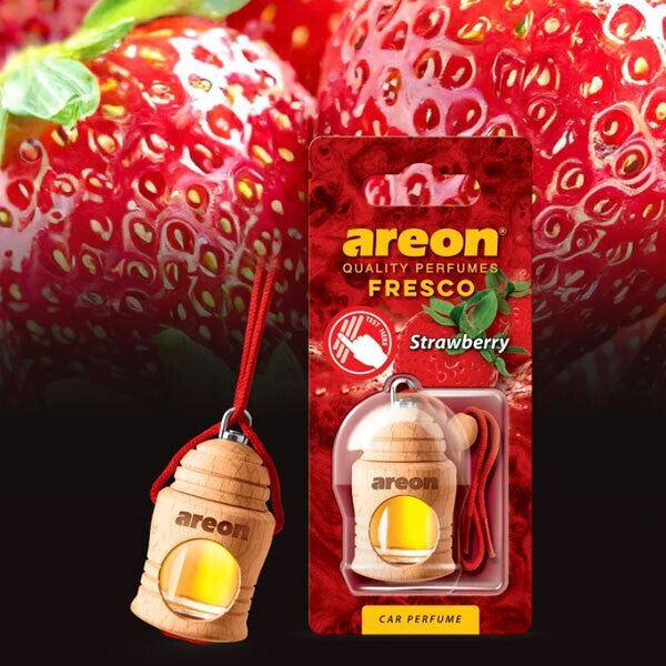 Areon Κρεμαστό Αρωματικό Υγρό Αυτοκινήτου Fresco Strawberry 4ml FRTN20 Χωρίς Χρώμα - Angel shopping