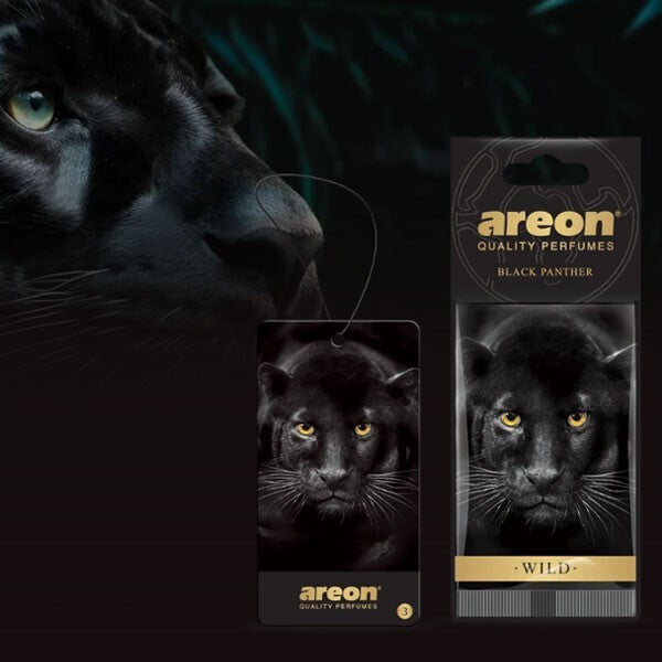 Areon Αρωματική Καρτέλα Κρεμαστή Αυτοκινήτου Wild Black Panther AW02