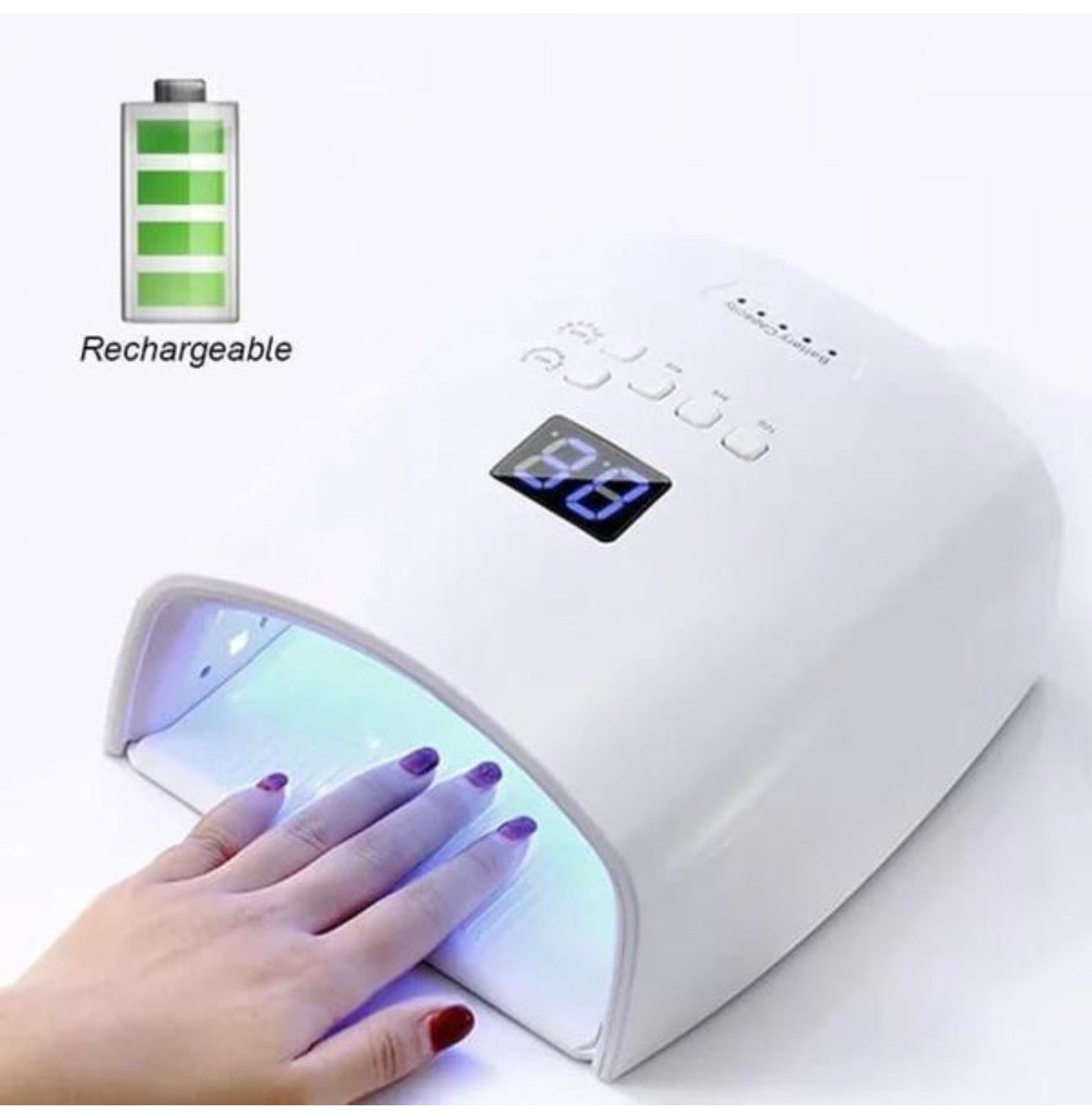 Λάμπα Επαναφορτιζόμενο Φουρνάκι Νυχιών UV / LED Μπαταρίας 48W Λευκό