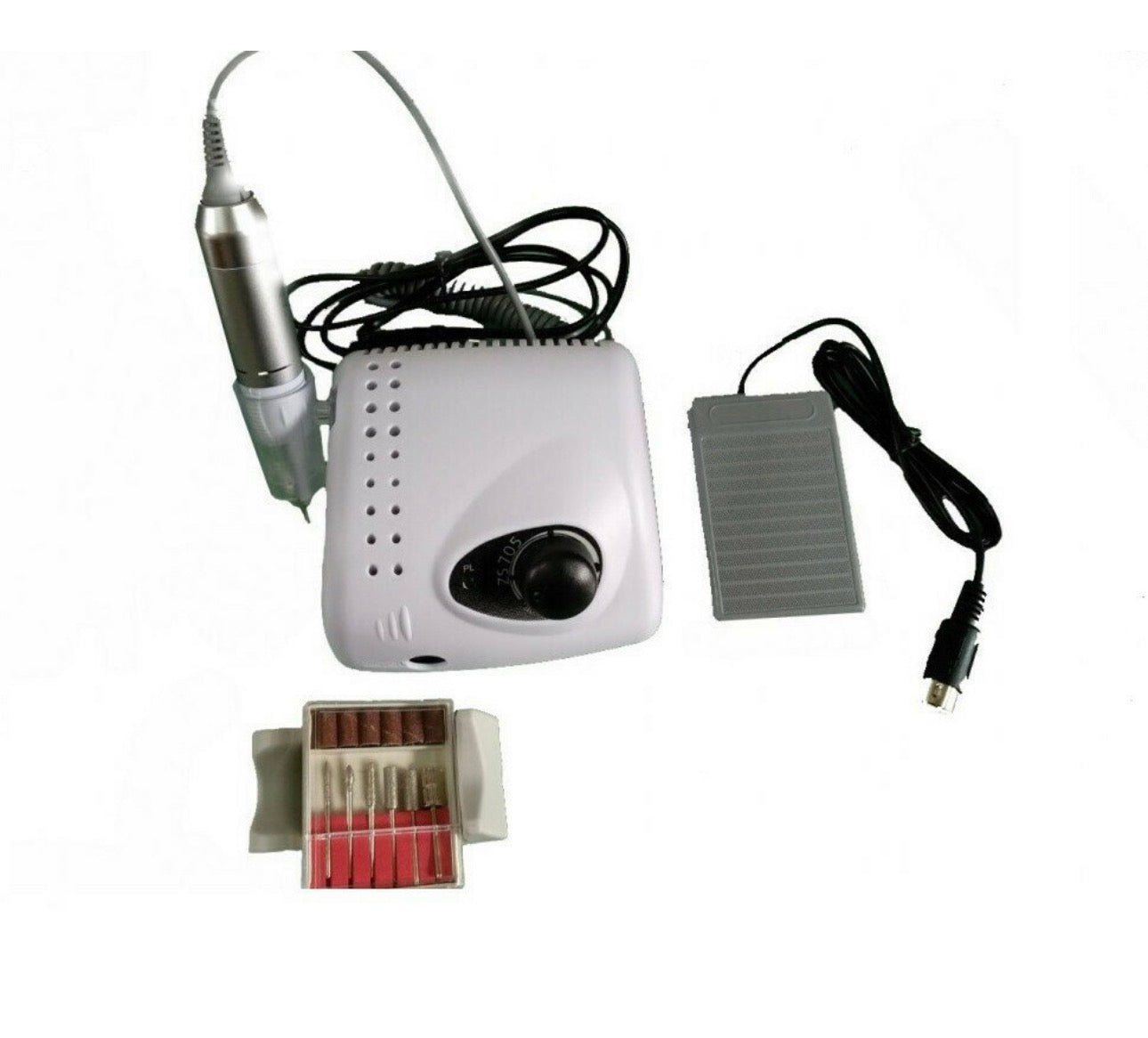 ZS-705 Τροχός Νυχιών Ρεύματος 65W Λευκός 35000 Στροφών με Πεντάλ Λευκό