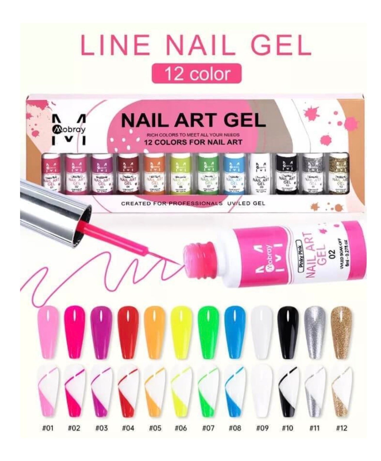 Nail Art Gel Νυχιών Πολύχρωμο