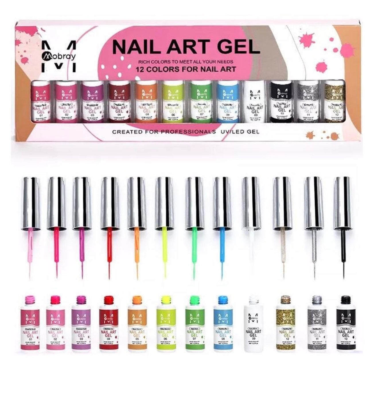 Nail Art Gel Νυχιών Πολύχρωμο