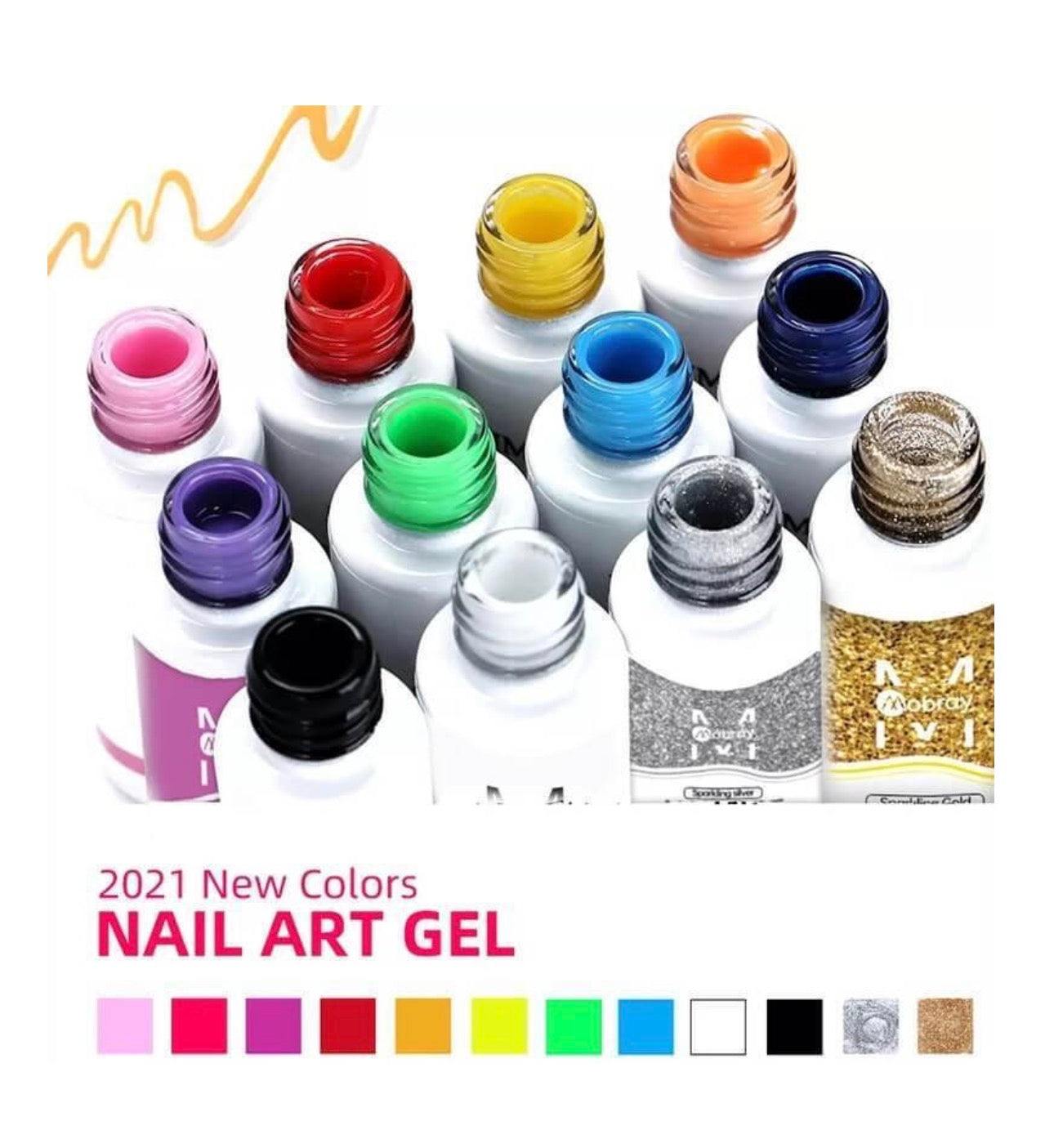 Nail Art Gel Νυχιών Πολύχρωμο