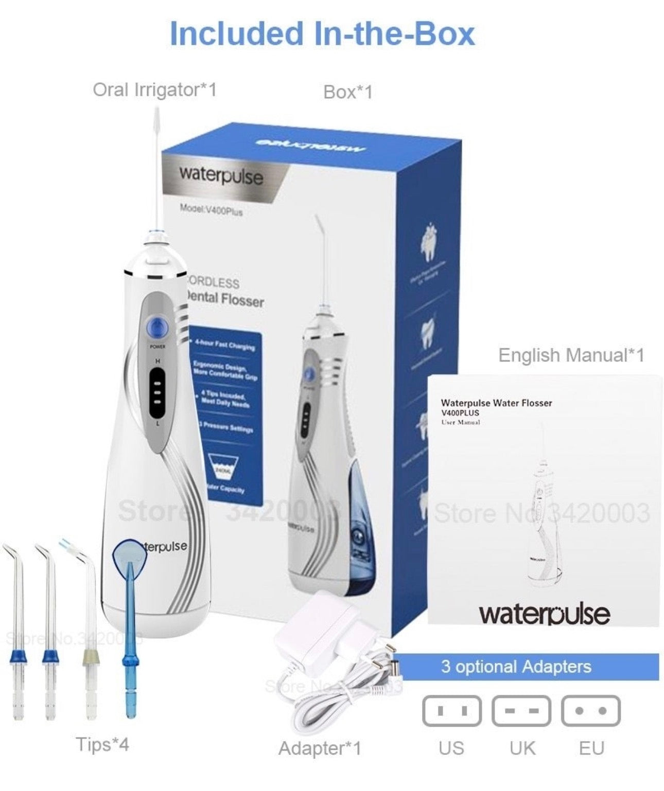 Waterpulse V400 Plus Water Flosser Λευκό