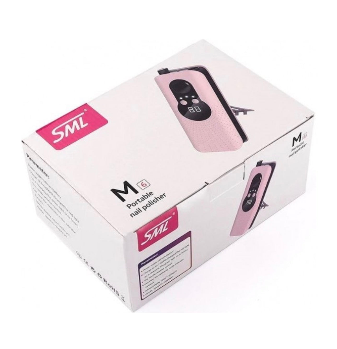 SML M6 Τροχός Νυχιών Μπαταρίας 30W Ροζ με 35000 Στροφές ανά Λεπτό Ηλεκτρικοί Τροχοί Νυχιών