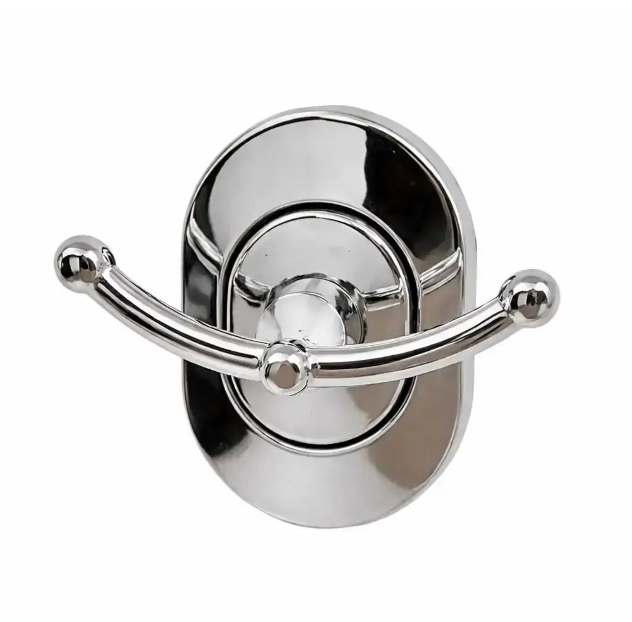 Landsh Άγκιστρο Μπάνιου Διπλό με Βίδες Inox Ασημί Κρεμάστρες Μπάνιου