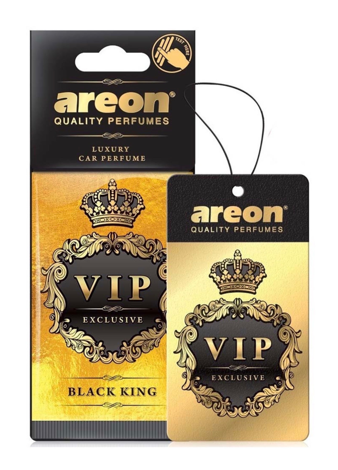 Areon Αρωματική Καρτέλα Κρεμαστή Αυτοκινήτου VIP Black King 50ml Αρωματικά Αυτοκινήτου