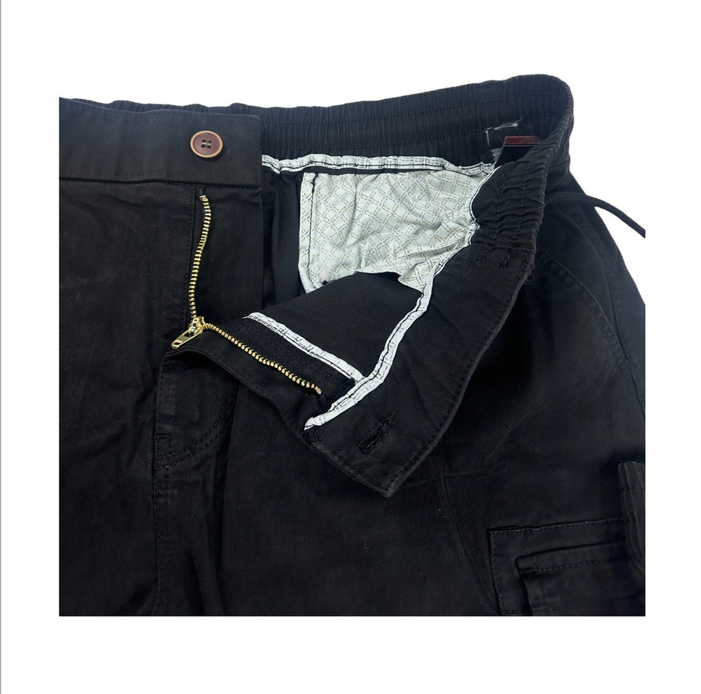 Angel Shopping Ανδρικό Παντελόνι Cargo Jogger με Λάστιχο και Κορδόνι Μαύρο