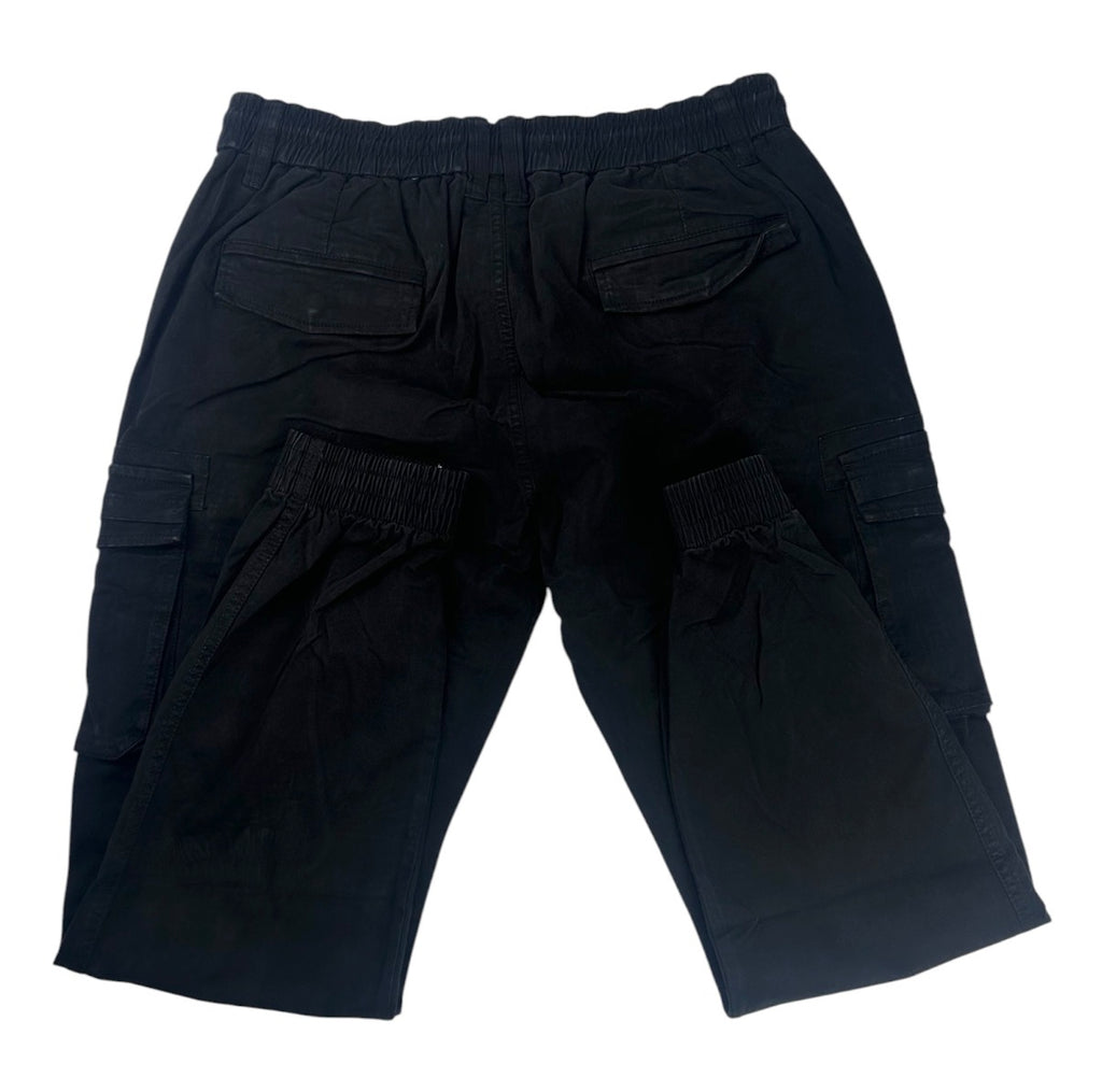 Angel Shopping Ανδρικό Παντελόνι Cargo Jogger με Λάστιχο και Κορδόνι Μαύρο