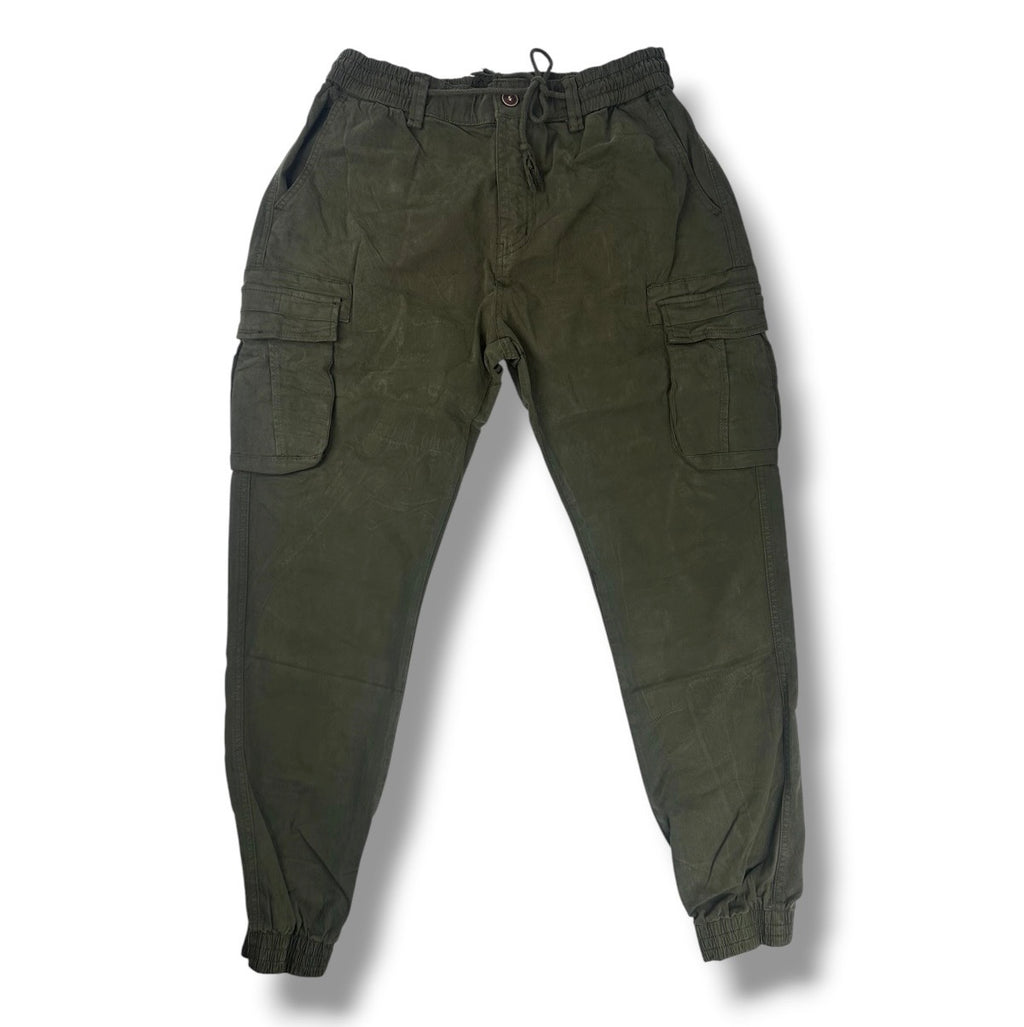 Angel Shopping Ανδρικό Παντελόνι Cargo Jogger με Λάστιχο και Κορδόνι Πράσινο