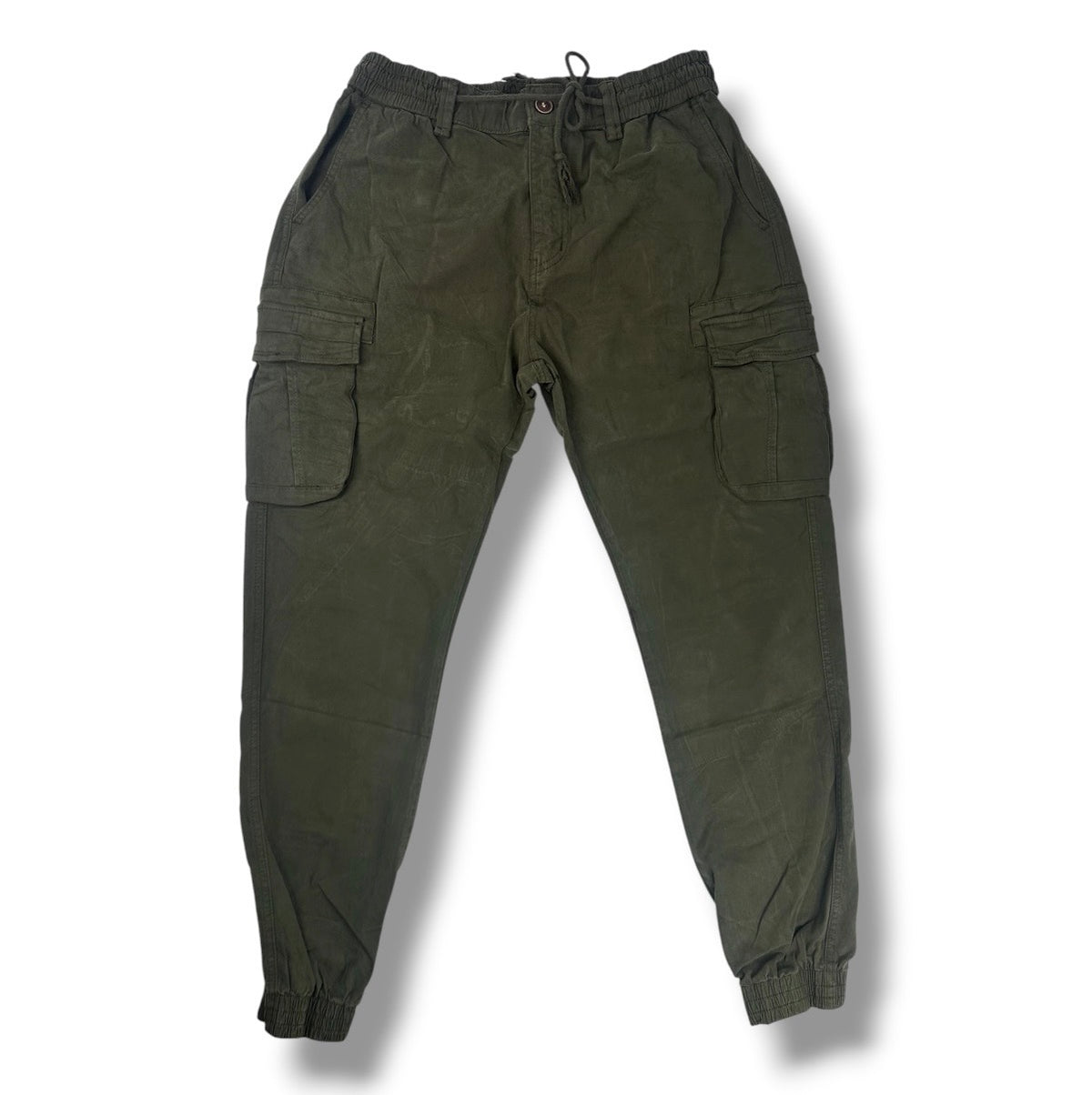 Angel Shopping Ανδρικό Παντελόνι Cargo Jogger με Λάστιχο και Κορδόνι Πράσινο