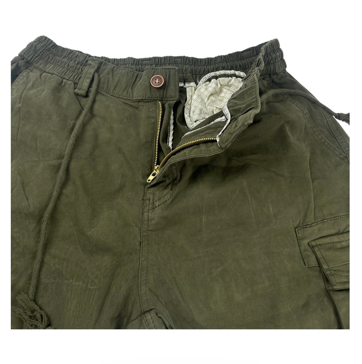 Angel Shopping Ανδρικό Παντελόνι Cargo Jogger με Λάστιχο και Κορδόνι Πράσινο