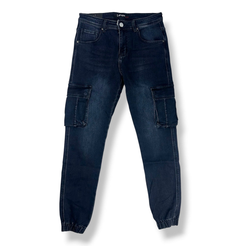 Angel Shopping Ανδρικό Τζιν Παντελόνι Cargo Jogger Σκούρο Μπλε