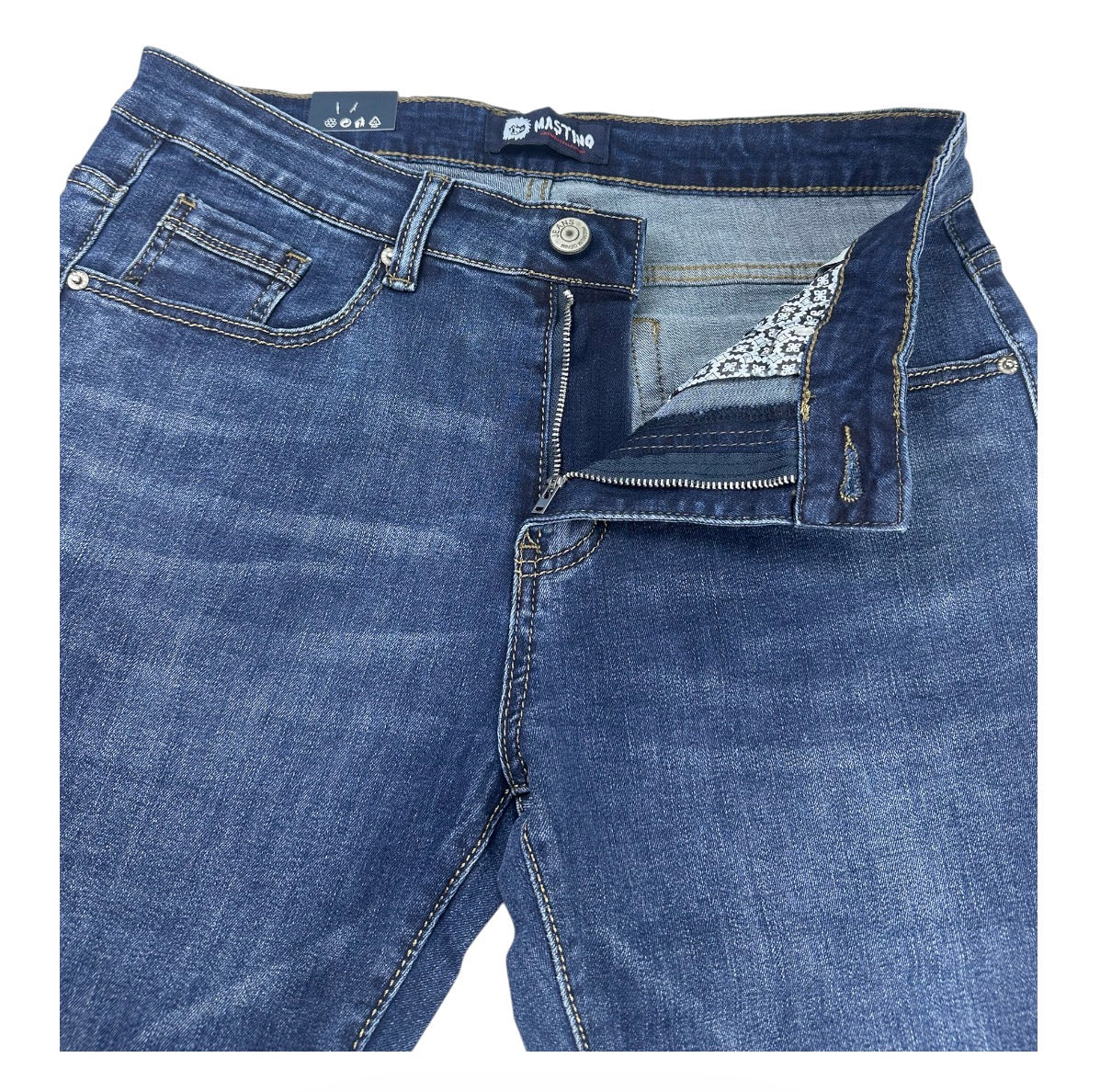 Mastino Ανδρικό Τζιν Παντελόνι Regular Fit Μπλε