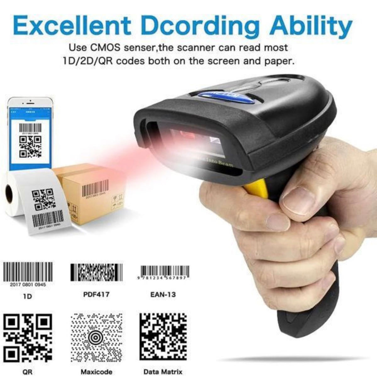 Scanner Χειρός Ασύρματο με Δυνατότητα Ανάγνωσης 1D Barcodes