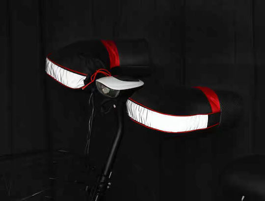 Αδιάβροχο Κάλυμμα Χεριών Μοτοσυκλέτας Χούφτες Εσωτερική Επένδυση Ανακλαστικές Ταινίες Μαύρο