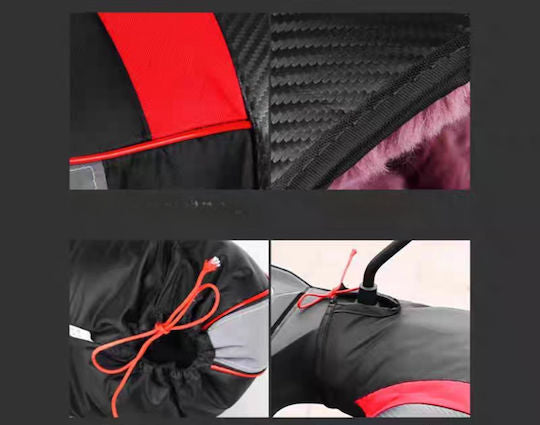 Αδιάβροχο Κάλυμμα Χεριών Μοτοσυκλέτας Χούφτες Εσωτερική Επένδυση Ανακλαστικές Ταινίες Μαύρο