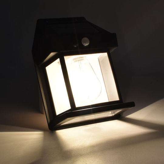 Bk-888 Solar Wall Light 1W 600lm Natural White with Motion Sensor and Photocell IP65 Black