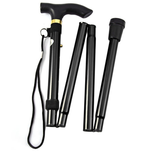 Aluminum Walking Stick, Foldable, Adjustable, Black