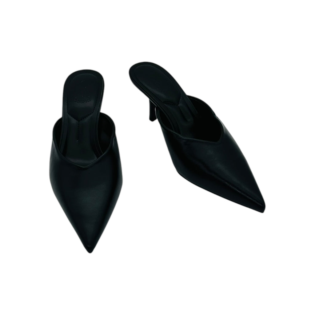 Angel Shopping Γυναικεία Mules με Μυτερή Μύτη & Λεπτό Τακούνι Μαύρο - Angel shopping