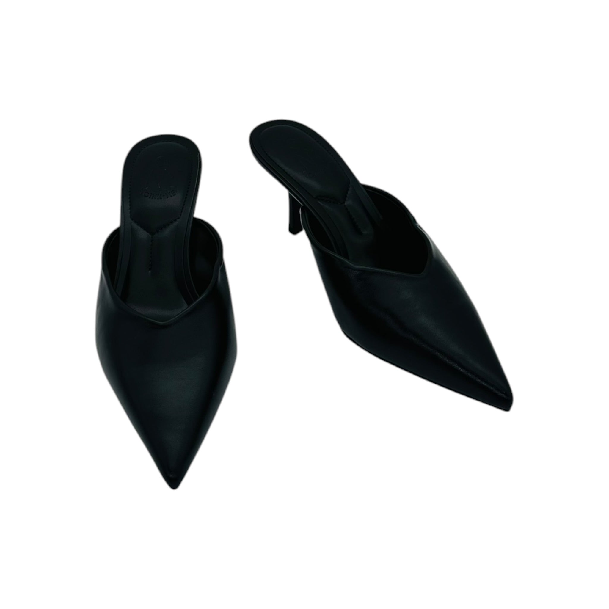 Angel Shopping Γυναικεία Mules με Μυτερή Μύτη & Λεπτό Τακούνι Μαύρο - Angel shopping