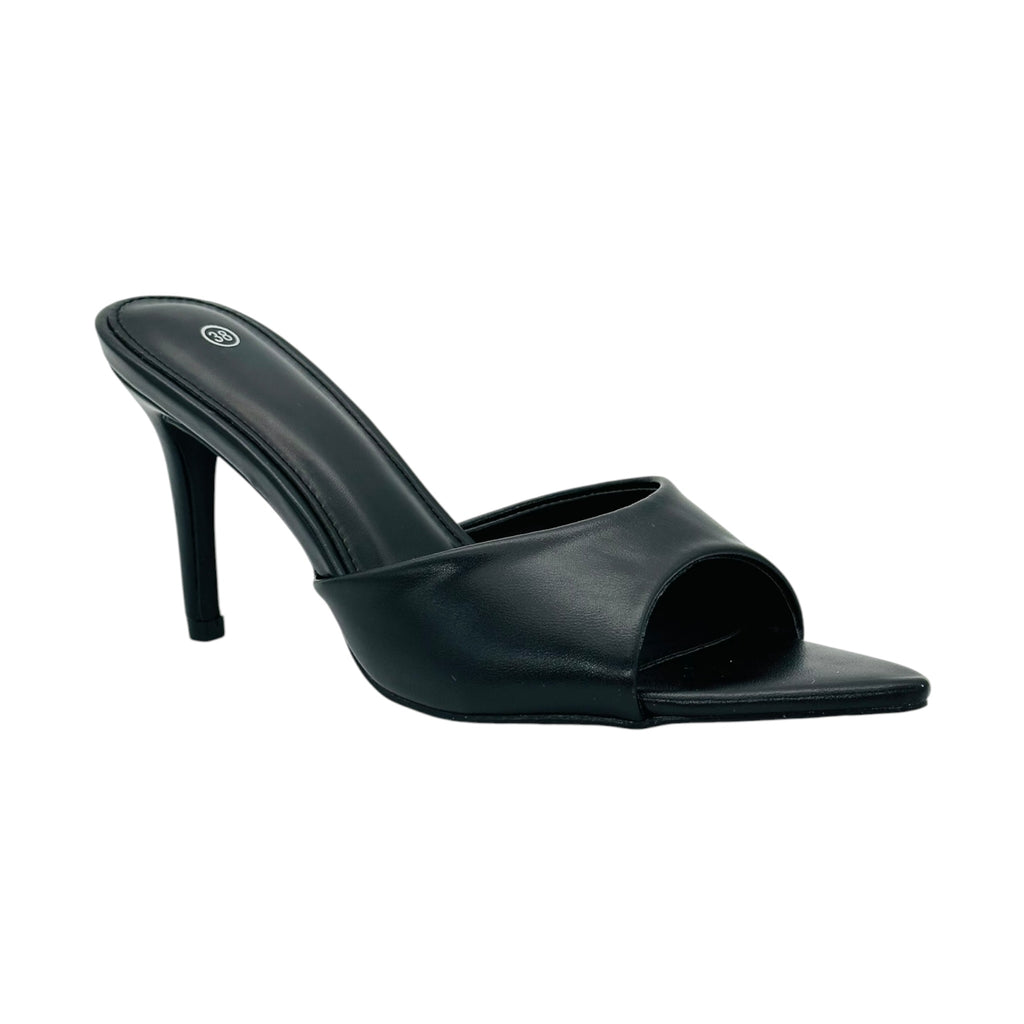 Angel Shopping Γυναικεία Mules με Λεπτό Τακούνι Μαύρο - Angel shopping