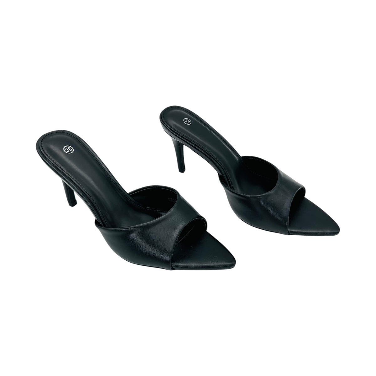 Angel Shopping Γυναικεία Mules με Λεπτό Τακούνι Μαύρο - Angel shopping