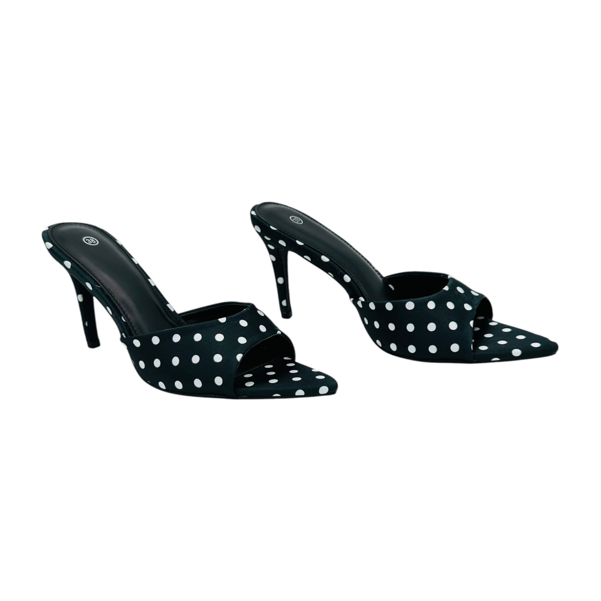 Angel Shopping Γυναικεία Mules με Λεπτό Τακούνι Polka Dot - Angel shopping