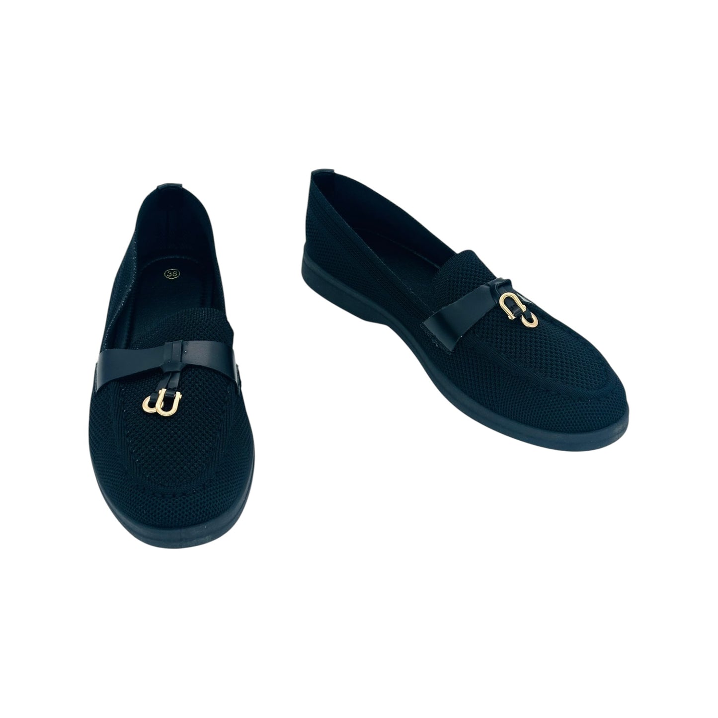Angel Shopping Γυναικεία Πλεκτά Loafers Μαύρο