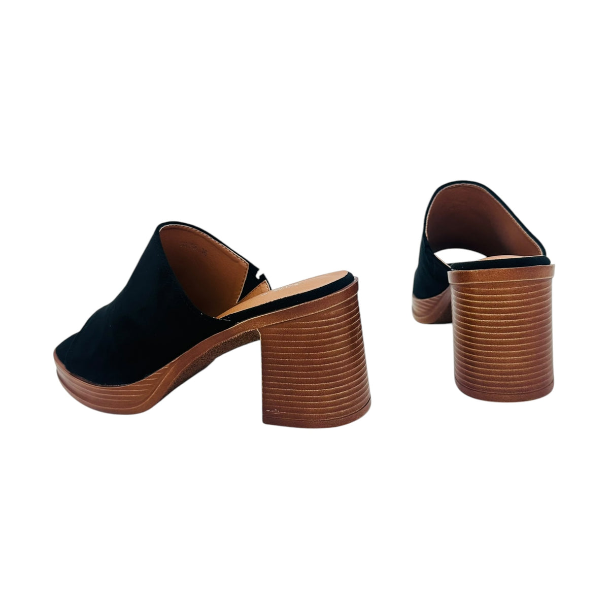 Angel Shopping Γυναικεία Mules Χοντρό Τακούνι Μαύρο - Angel shopping