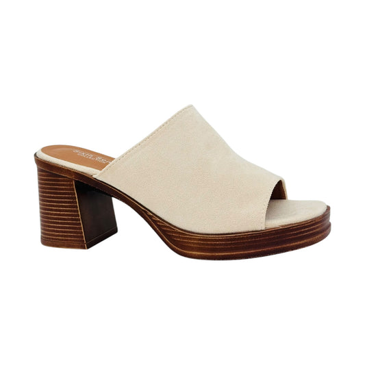 Angel Shopping Γυναικεία Mules Χοντρό Τακούνι Λευκό