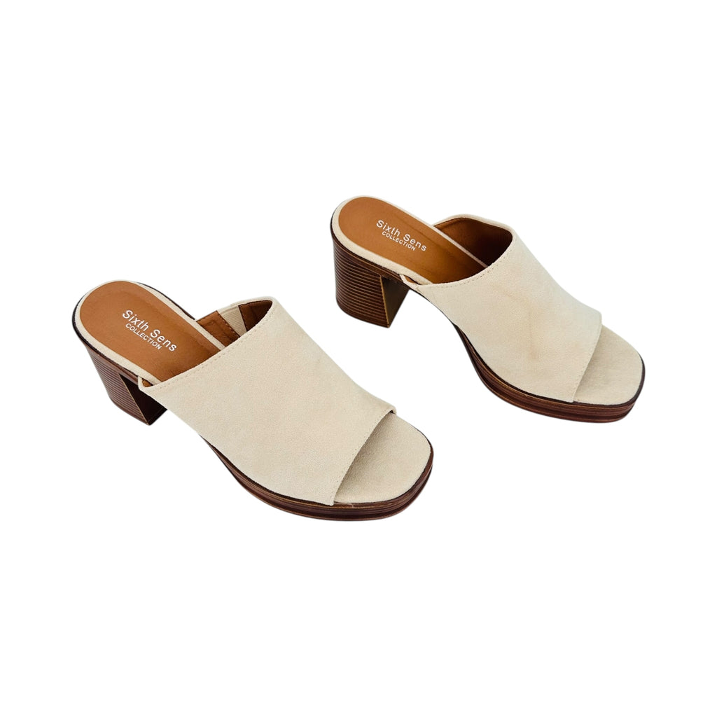 Angel Shopping Γυναικεία Mules Χοντρό Τακούνι Λευκό - Angel shopping