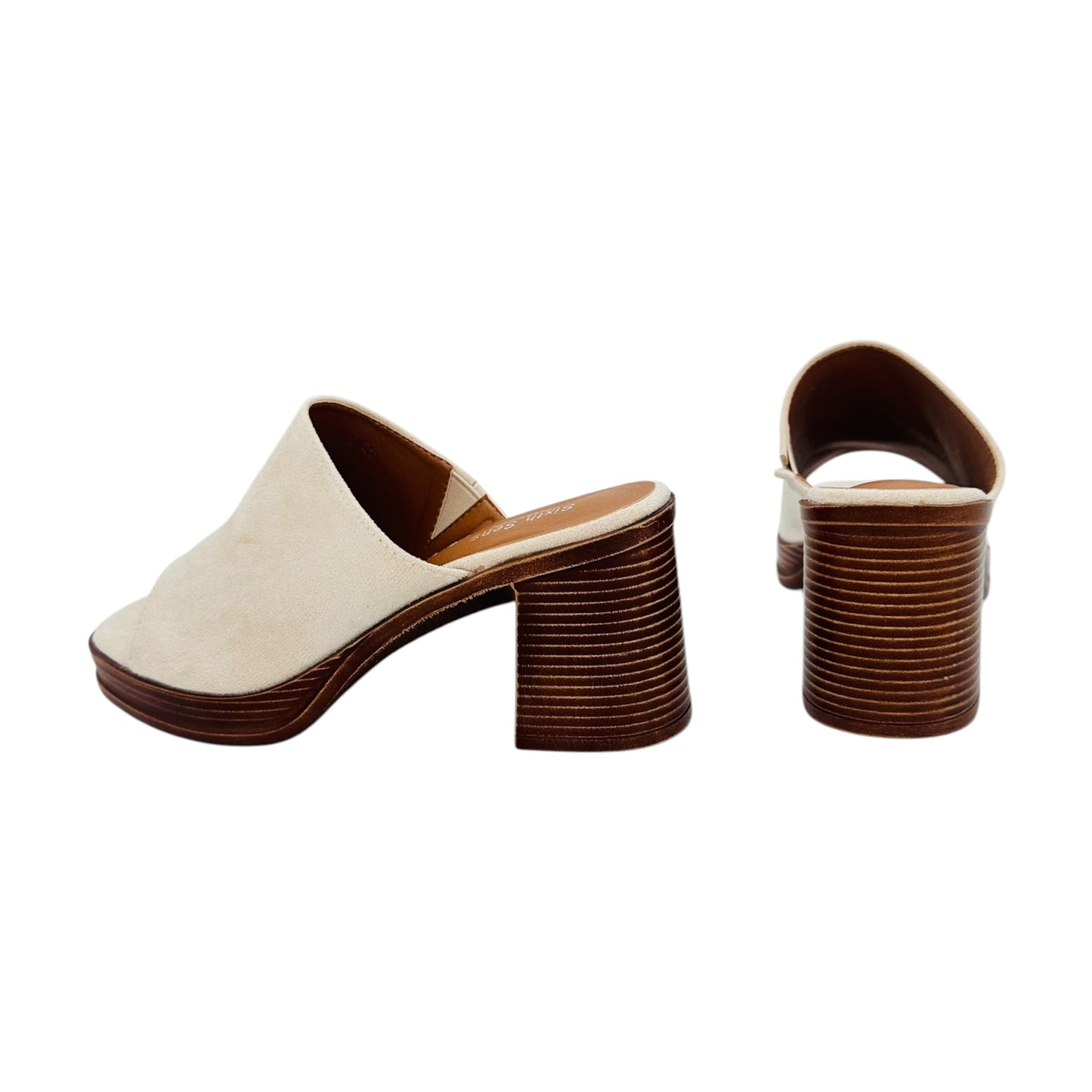 Angel Shopping Γυναικεία Mules Χοντρό Τακούνι Λευκό