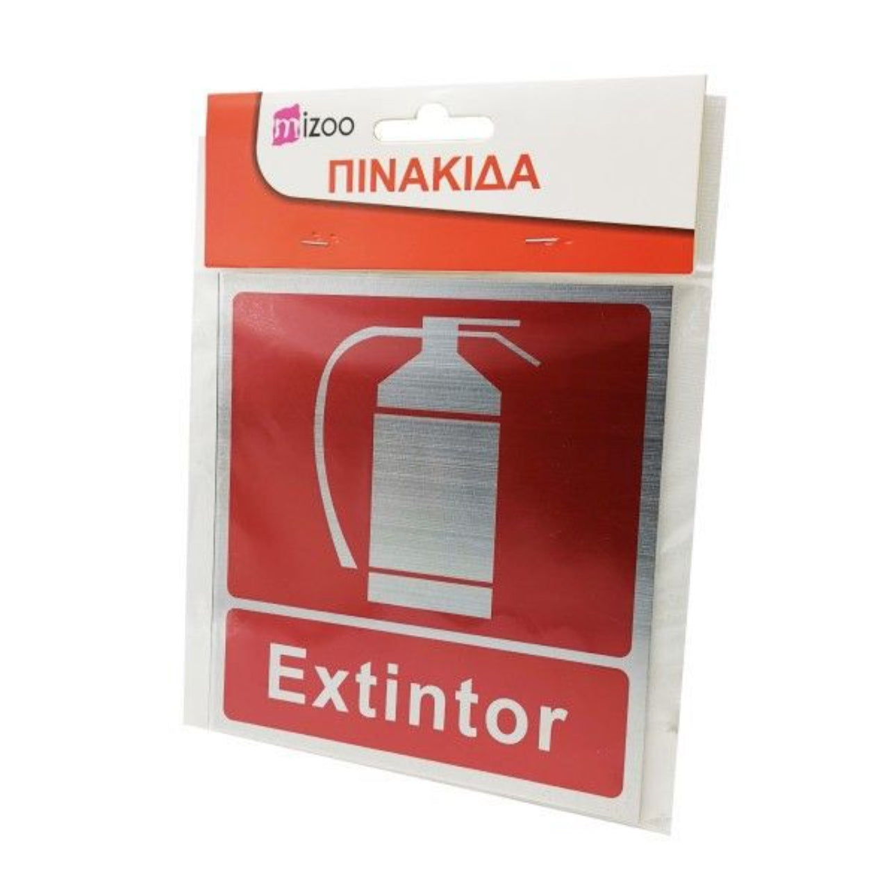 Aluminum Fire Extinguisher Sign 14x14cm Red