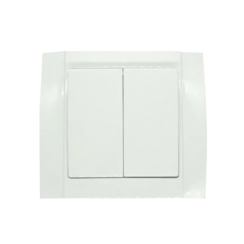 Διακόπτης διπλός λευκός Songrui - Wall switch - Angel shopping