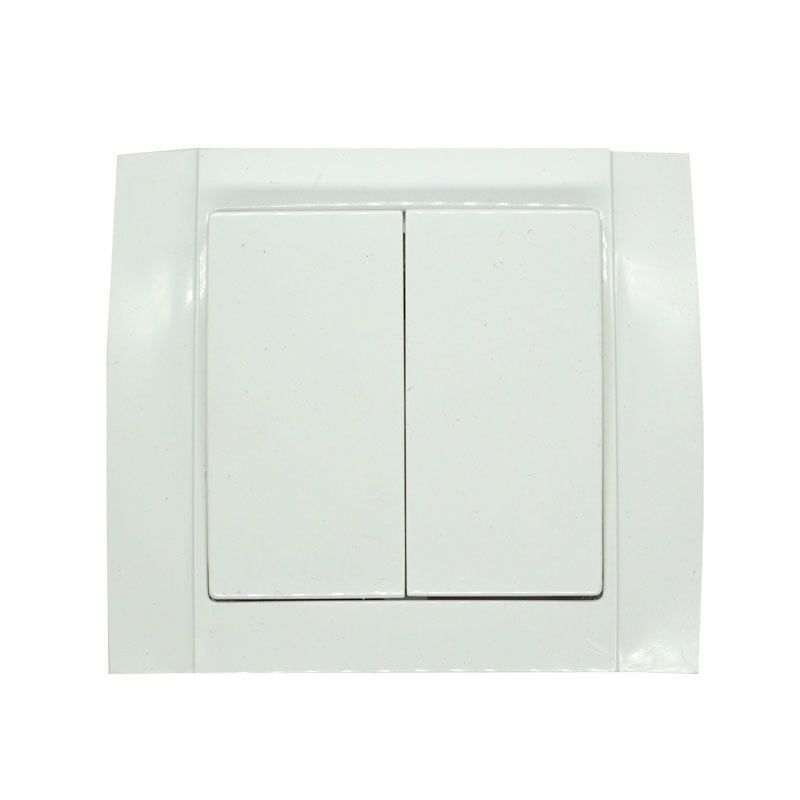 Διακόπτης διπλός λευκός Songrui - Wall switch - Angel shopping