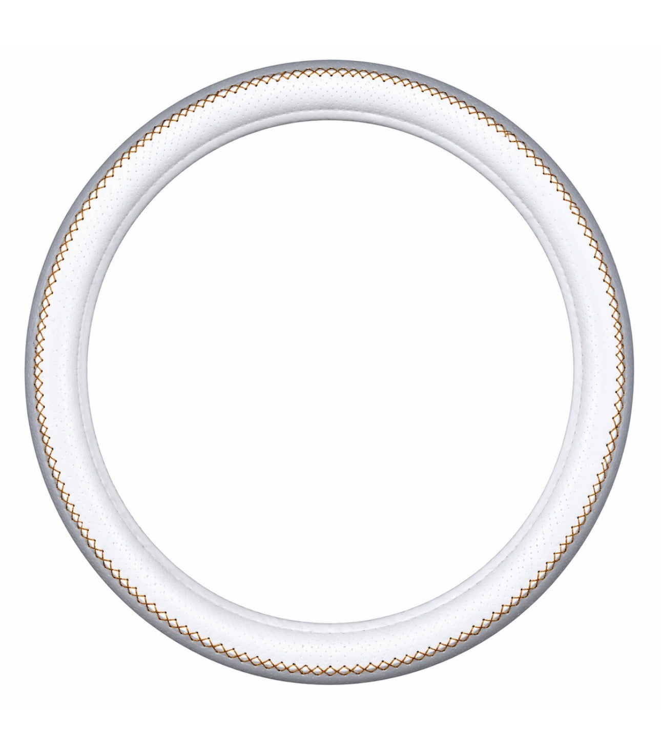 Κάλυμμα Τιμονιού Αυτοκινήτου 37-39cm Universal Pvc & Καουτσούκ Αντιολισθητικό Διάτρητο Λευκό Γκρι - Angel shopping