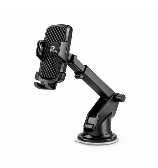 Poly Easy One Touch Car Phone Holder with Adjustable Hooks Black