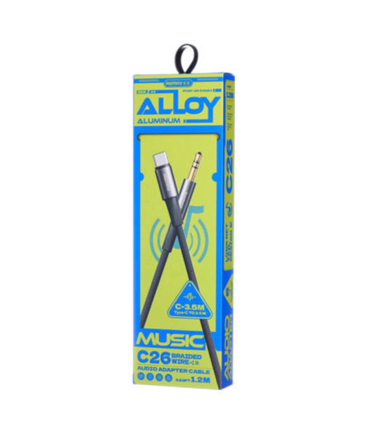 Remax Type-c To 3.5mm Male Audio Cable Μαύρο