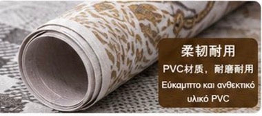 Τραπεζομάντηλο PVC Αδιάβροχο Φ140 με Σχέδιο Λεβάντας Καφέ