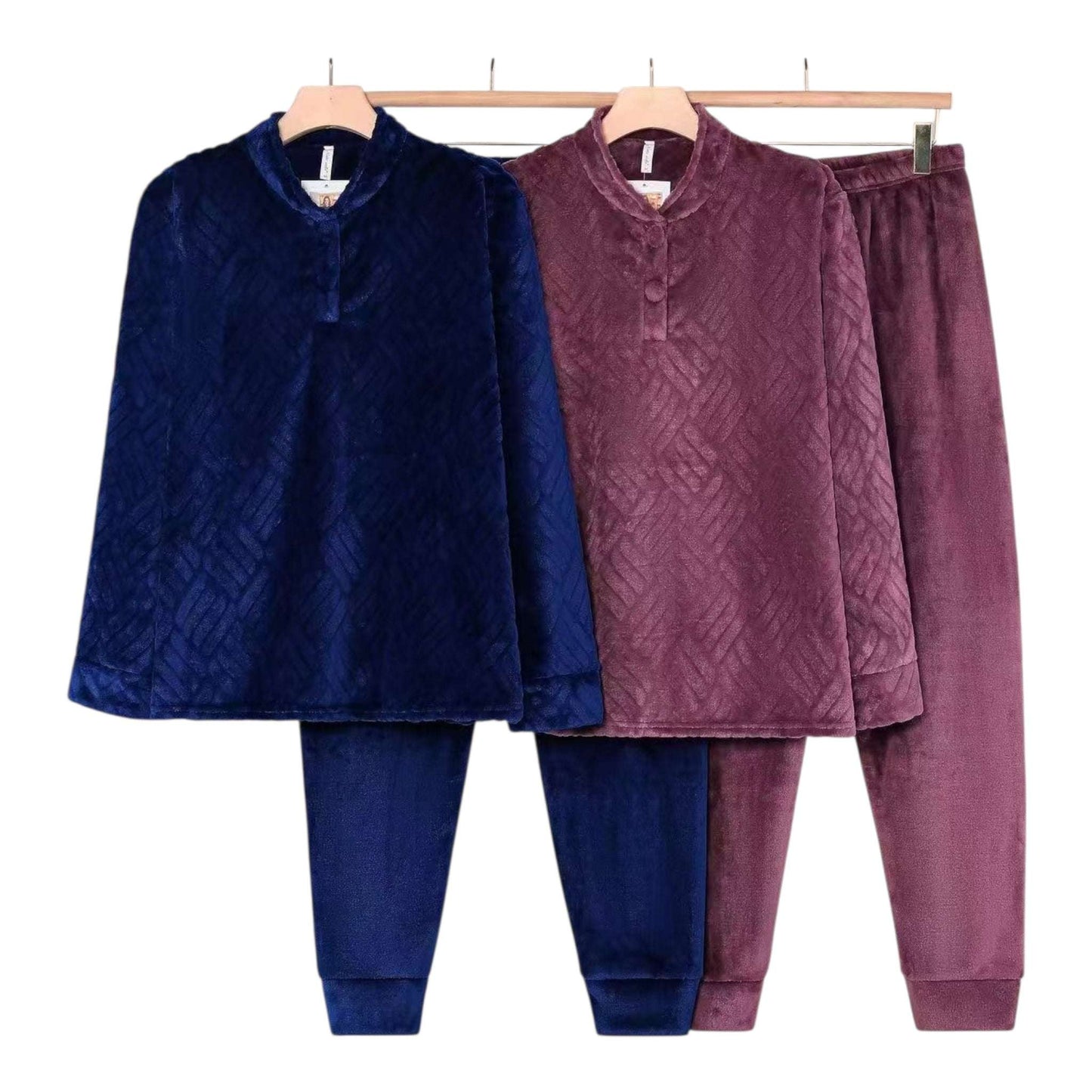 Angel Shopping Χειμερινό Γυναικείο Σετ Πιτζάμας Μπλε
