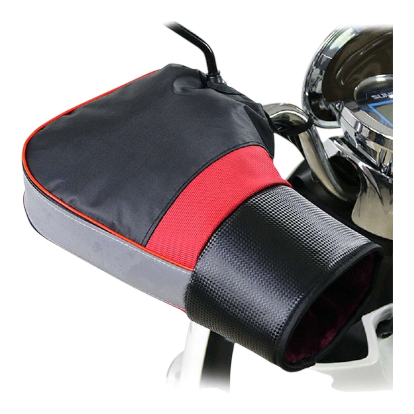 Angel Shopping Καλύμματα Χεριών Μοτοσυκλέτας Αδιάβροχα Ανακλαστική Λωρίδα Μαύρο