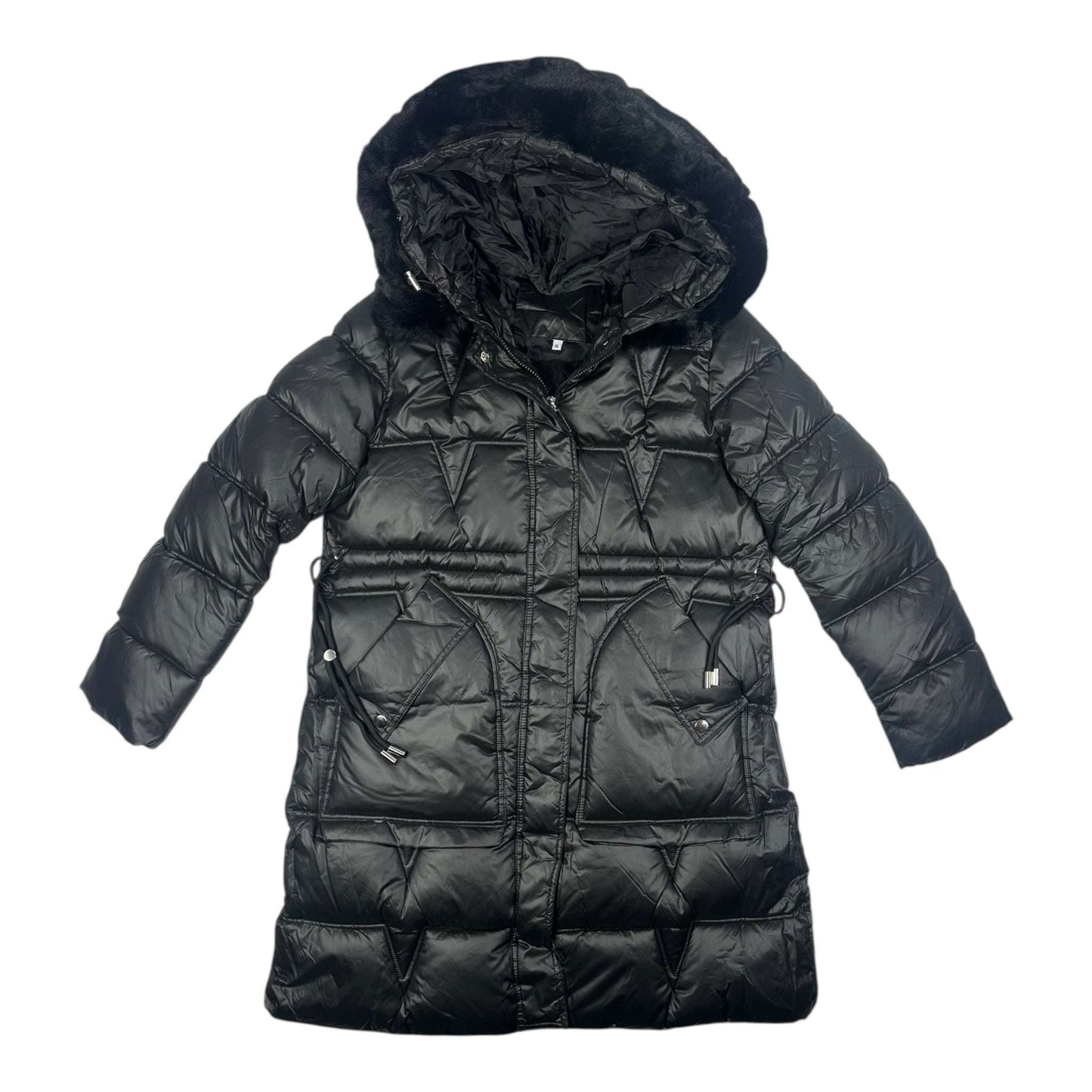 Angel Shopping Μακρύ Γυναικείο Μπουφάν για Χειμώνα Μαύρο