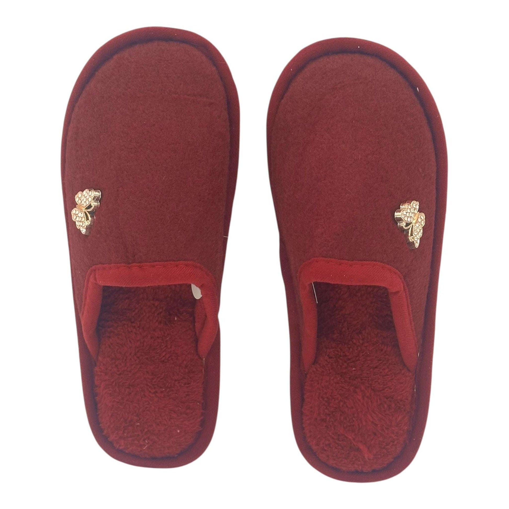 Angel Shopping Χειμερινές Γυναικείες Παντόφλες Κόκκινες